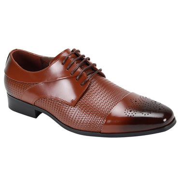 Giorgio Venturi 6880 Leather Cap Toe Lace Up Brogue Dress Shoes in Cognac #color_ Cognac