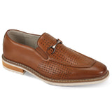 Giovanni Ferari Leather Horse-Bit Buckle Loafer in Tan #color_ Tan