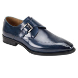 Giovanni Jeffery Leather Monkstrap Dress Shoe in Blue #color_ Blue