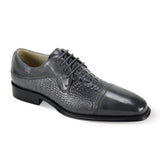 Giovanni Mattias Leather Oxford Dress Shoes in Grey #color_ Grey