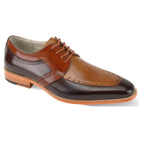 Giovanni Merrick Genuine Leather Dress Shoes in Tan / Burgundy / Whiskey #color_ Tan / Burgundy / Whiskey