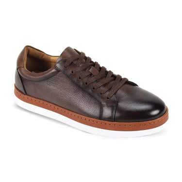 Giovanni Porter Genuine Leather Dress Casual Sneakers in Brown #color_ Brown