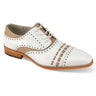 Giovanni Preston Genuine Leather Oxford Dress Shoes in White / Natural #color_ White / Natural