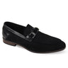 Giovanni Roman Suede Horse-Bit Loafers in Black #color_ Black