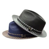 Bruno Capelo Antonio 2-Tone Straw Fedora Hat Snap Brim in #color_