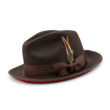 Montique Kingpin Red Bottom Wool Fedora in #color_