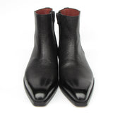 Paul Parkman Men's Black Floater Leather Side Zipper Boots in #color_