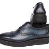 Paul Parkman Men's Smart Casual Cap Toe Oxford Shoes Navy Leather in #color_