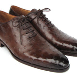 Paul Parkman Men's Brown Genuine Ostrich Oxford Shoes in #color_