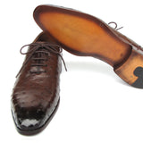 Paul Parkman Men's Brown Genuine Ostrich Oxford Shoes in #color_