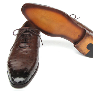 Paul Parkman Men's Brown Genuine Ostrich Oxford Shoes in #color_