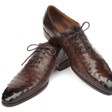 Paul Parkman Men's Brown Genuine Ostrich Oxford Shoes in #color_