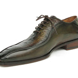 Paul Parkman Green Genuine Ostrich Leg Bicycle Toe Oxfords in #color_