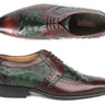 Paul Parkman Men's Green Ostrich & Brown Leather Derby Shoes in #color_