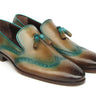 Paul Parkman Men's Tassel Loafers Olive & Green Patina in #color_