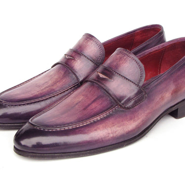 Paul Parkman Men's Purple Patina Penny Loafers in #color_