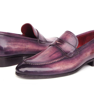 Paul Parkman Men's Purple Patina Penny Loafers in #color_