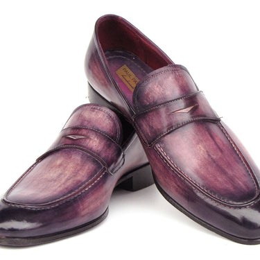 Paul Parkman Men's Purple Patina Penny Loafers in #color_