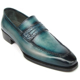 Paul Parkman Men's Turquoise Patina Handmade Loafers in #color_