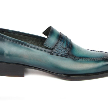 Paul Parkman Men's Turquoise Patina Handmade Loafers in #color_