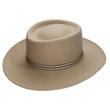 Fernandez y Roche Dallas Ribbon in Manilla Wool Gambler Hat Made in Spain in Manilla #color_ Manilla