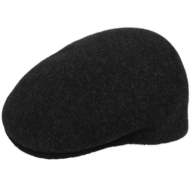 Kangol 504 Stiffened Wool Ivy Cap in Black Marl #color_ Black Marl