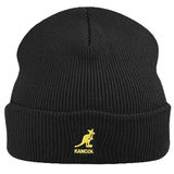 Kangol Acrylic Pull On Double Branded Beanie in Black / Gold OSFM #color_ Black / Gold OSFM