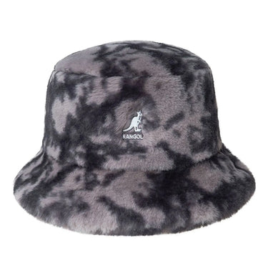 Kangol Faux Fur Bucket Hat in Grey Mottle #color_ Grey Mottle