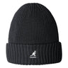 Kangol Merino Wool Rib Cuffed Beanie in Black OSFM #color_ Black OSFM