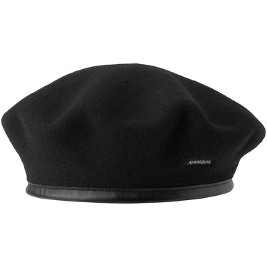 Kangol Monty Wool Beret in Black #color_ Black