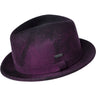 Kangol Polished Player Wool Felt Trilby in Blackberry Swirl #color_ Blackberry Swirl