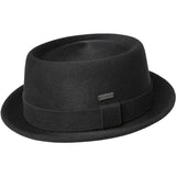 Kangol Polished Pork Pie Wool Felt in Black #color_ Black