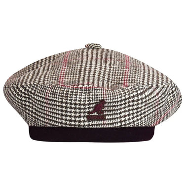 Kangol Show Your Teeth Houndstooth Patterned Beret in Dark Brown / Cream #color_ Dark Brown / Cream