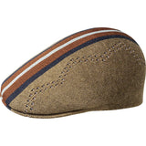 Kangol Slick Stripe 507 Jacquard Knit Cap in Camel #color_ Camel