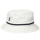 Kangol Stripe Lahinch Classic Cotton Bucket Hat in White / Navy #color_ White / Navy