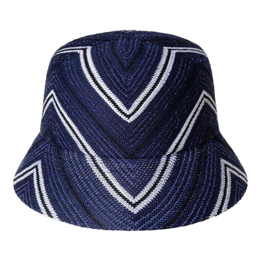 Kangol Tropic Diagonal Stripes Bucket Hat in Navy #color_ Navy