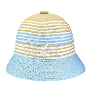 Kangol Tropic League Casual Bucket Hat in Beige / Glacier #color_ Beige / Glacier