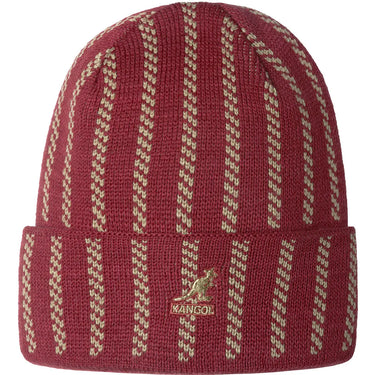 Kangol Twist Stripe Beanie in Cranberry / Camel OSFM #color_ Cranberry / Camel OSFM