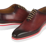 Paul Parkman Men's Smart Casual Wholecut Oxfords Bordeaux in #color_