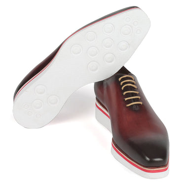 Paul Parkman Men's Smart Casual Wholecut Oxfords Bordeaux in #color_