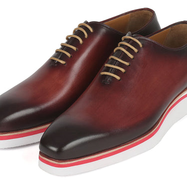 Paul Parkman Men's Smart Casual Wholecut Oxfords Bordeaux in #color_