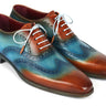 Paul Parkman Men's Wingtip Oxfords Turquoise / Tobacco in #color_