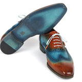 Paul Parkman Men's Wingtip Oxfords Turquoise / Tobacco in #color_