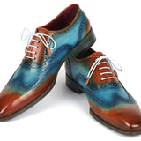 Paul Parkman Men's Wingtip Oxfords Turquoise / Tobacco in #color_