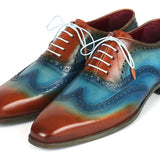 Paul Parkman Men's Wingtip Oxfords Turquoise / Tobacco in #color_