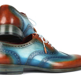 Paul Parkman Men's Wingtip Oxfords Turquoise / Tobacco in #color_