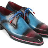 Paul Parkman Norwegian Welted Cap Toe Derby Shoes Blue / Purple in #color_