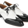 Paul Parkman Norwegian Welted Wingtip Men's Dress Shoes Black / White in #color_