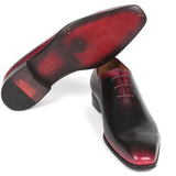 Paul Parkman Black & Red Men's Oxford Shoes in #color_