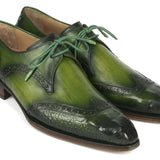 Paul Parkman Goodyear Welted Wingtip Derby Shoes Green in #color_